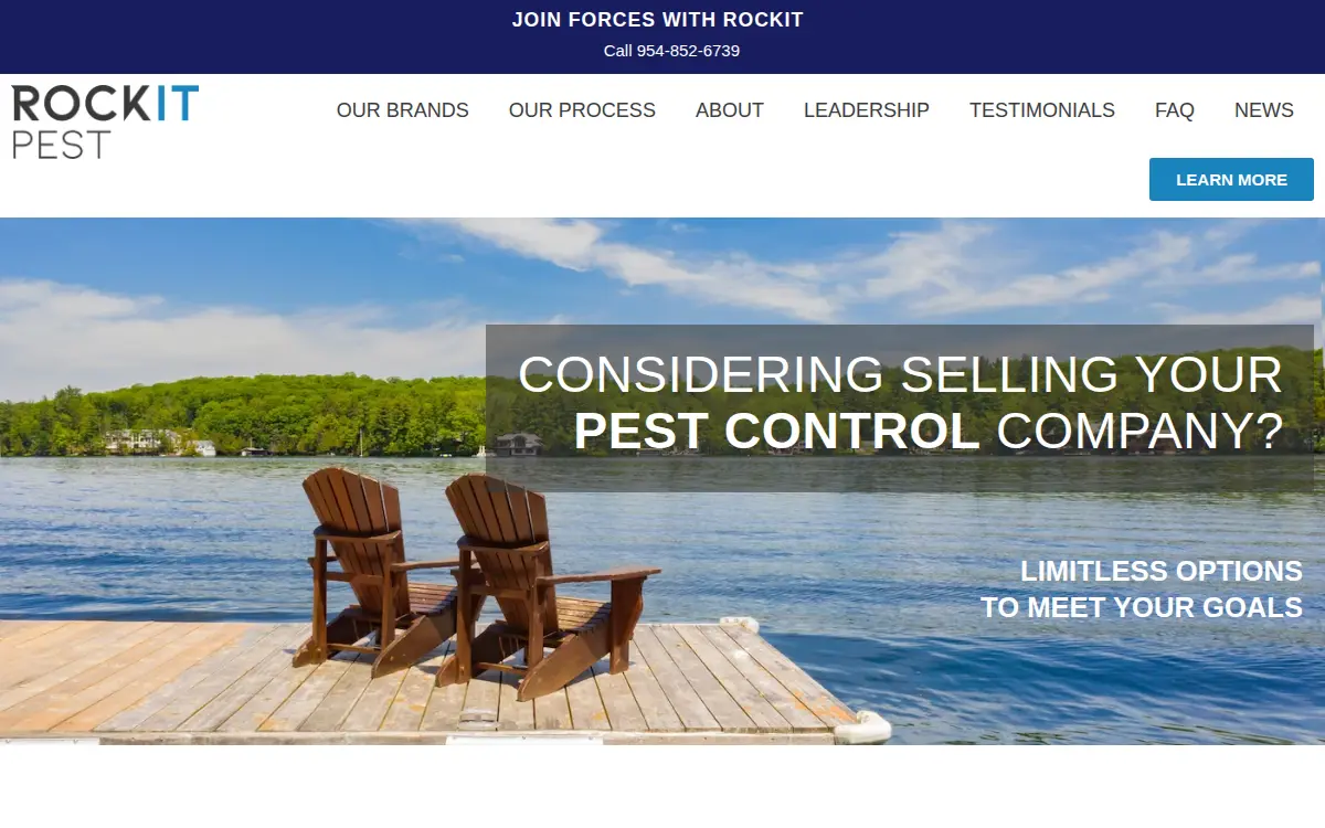 Homepage of Rockit Pest INC.