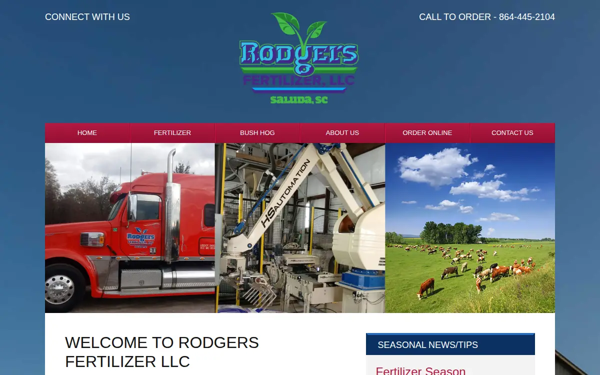 Homepage of Rodgers Fertilizer LLC