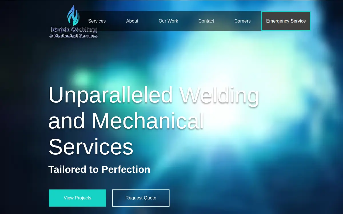 Homepage of Rojek Welding & Mechanical Services LLC