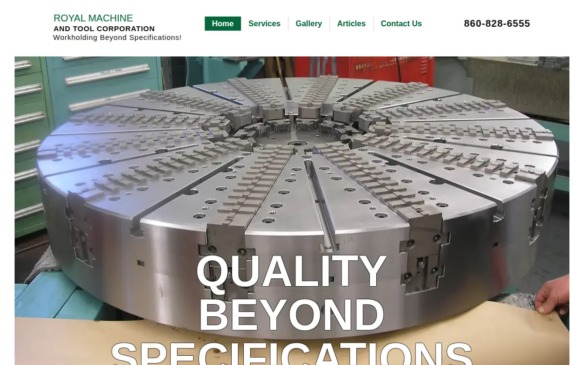 Homepage of Royal Machine and Tool Corporation