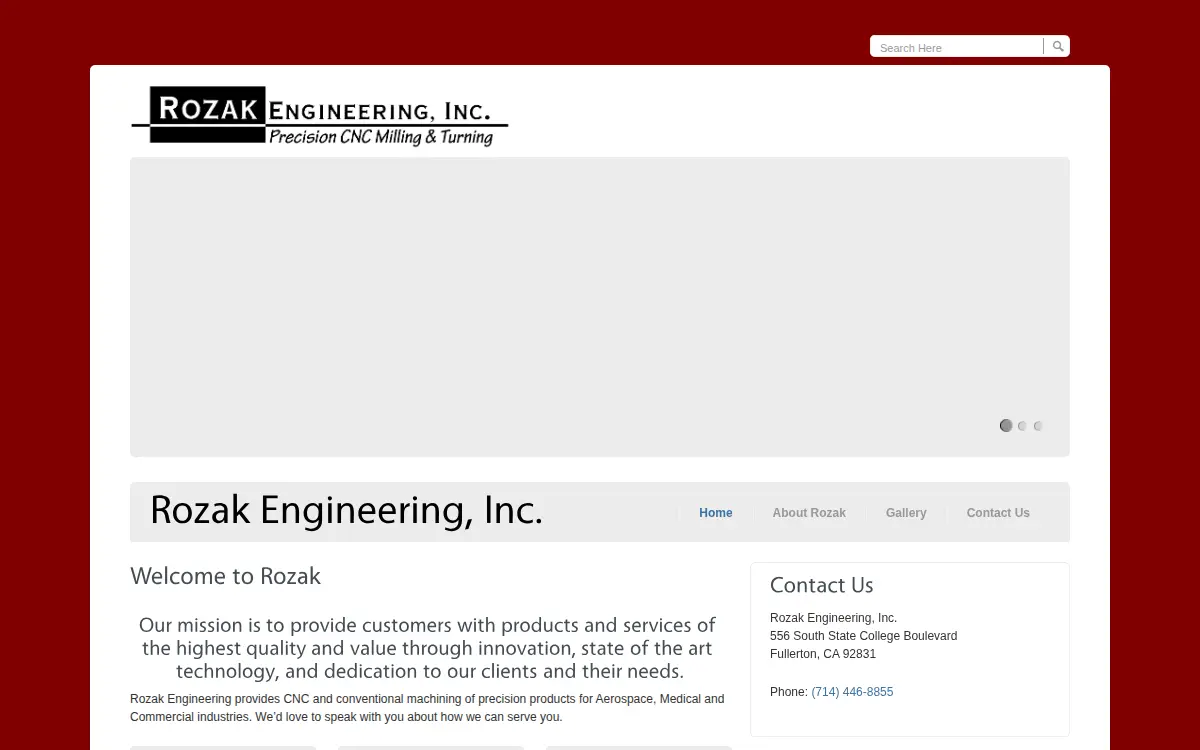 Homepage of Rozak Engineering, INC