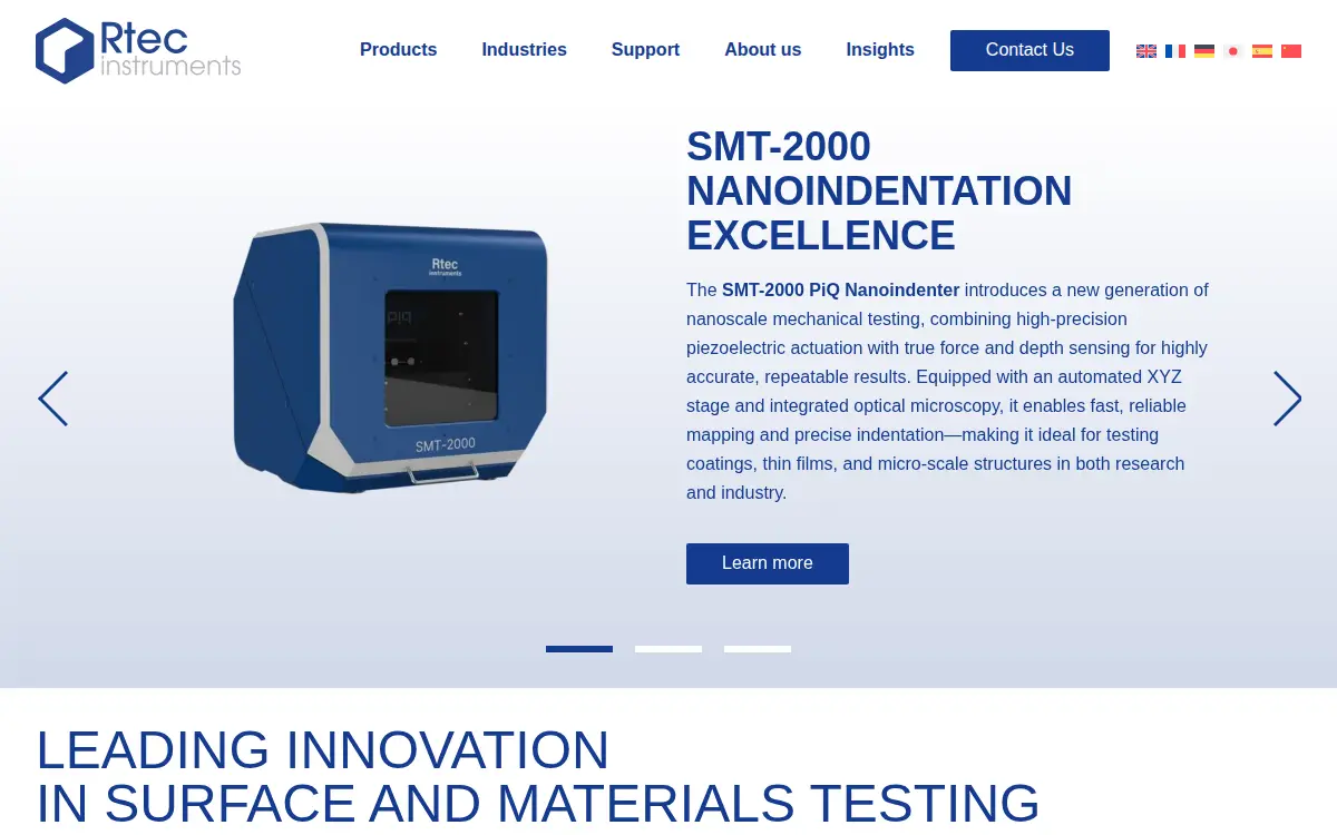 Homepage of Rtec-instruments INC
