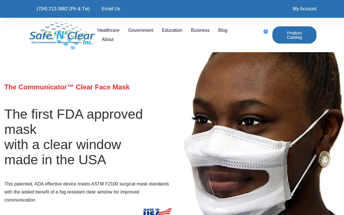 Homepage of Safe 'n' Clear, INC.