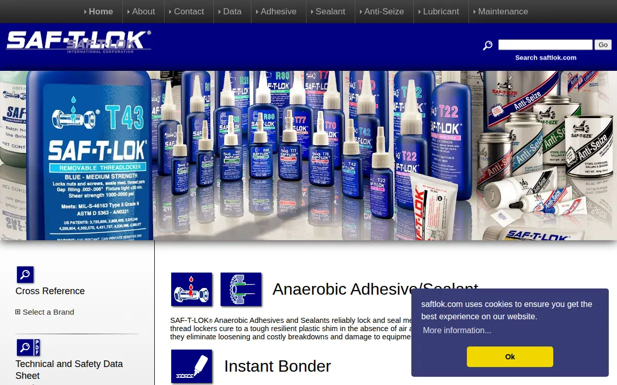 Homepage of Saftlok International CORP.