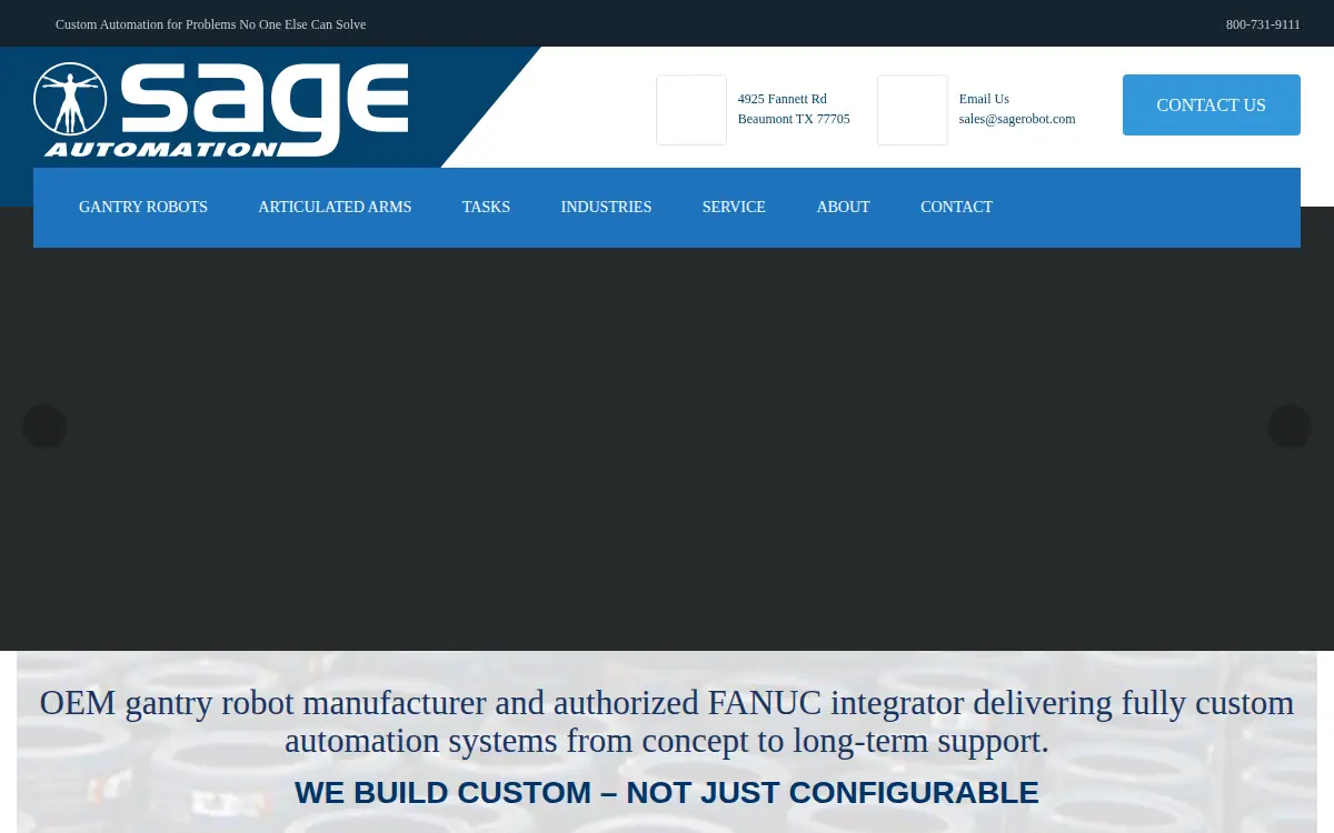 Homepage of Sage Automation, INC.