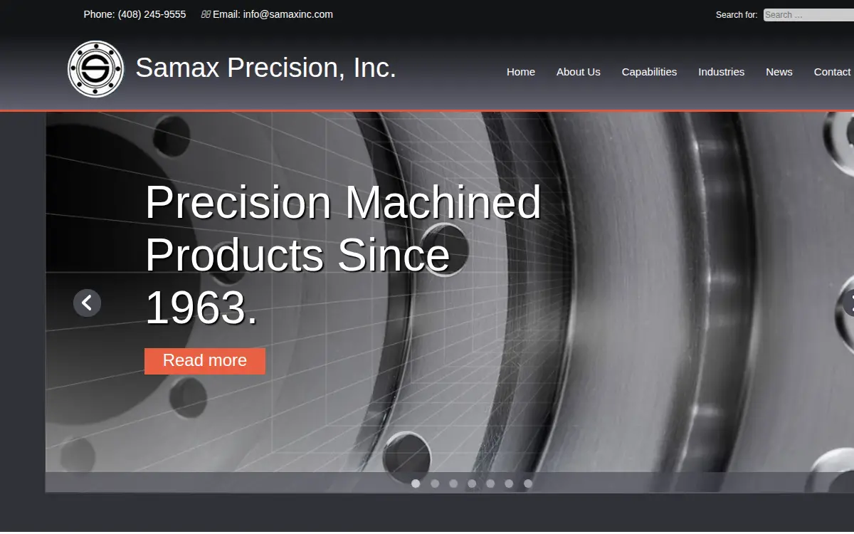 Homepage of Samax Precision, INC.
