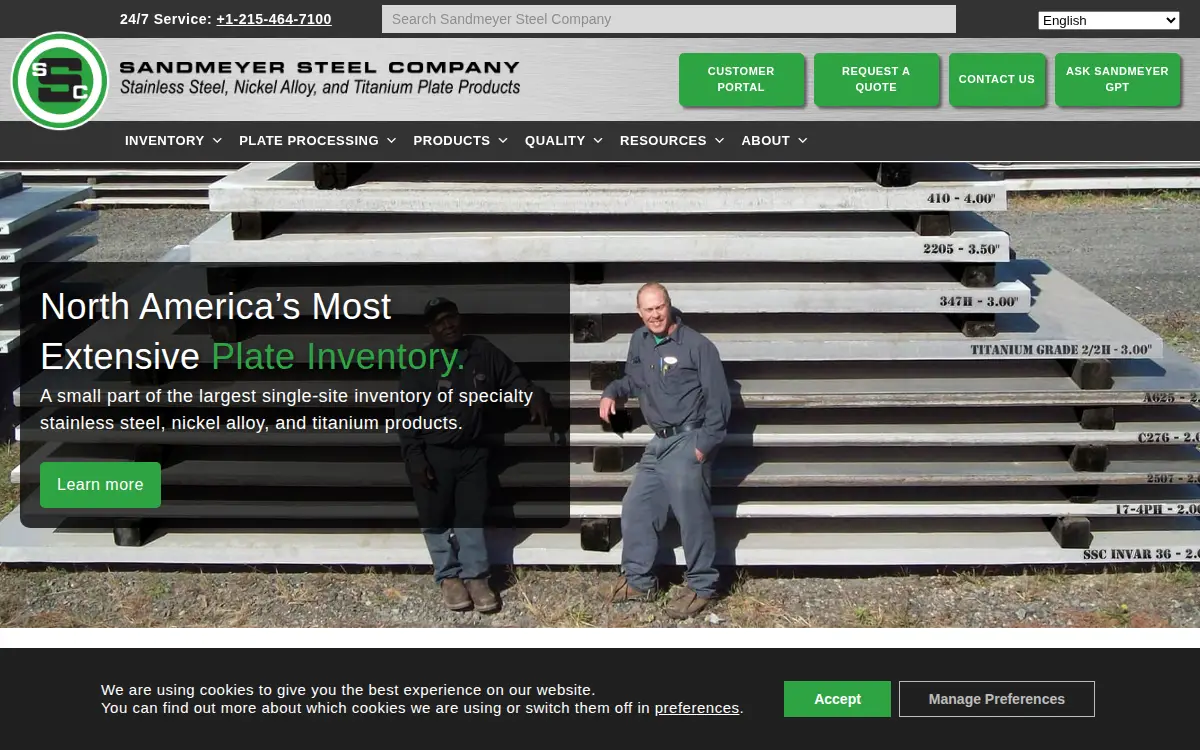 Homepage of Sandmeyer Steel CO
