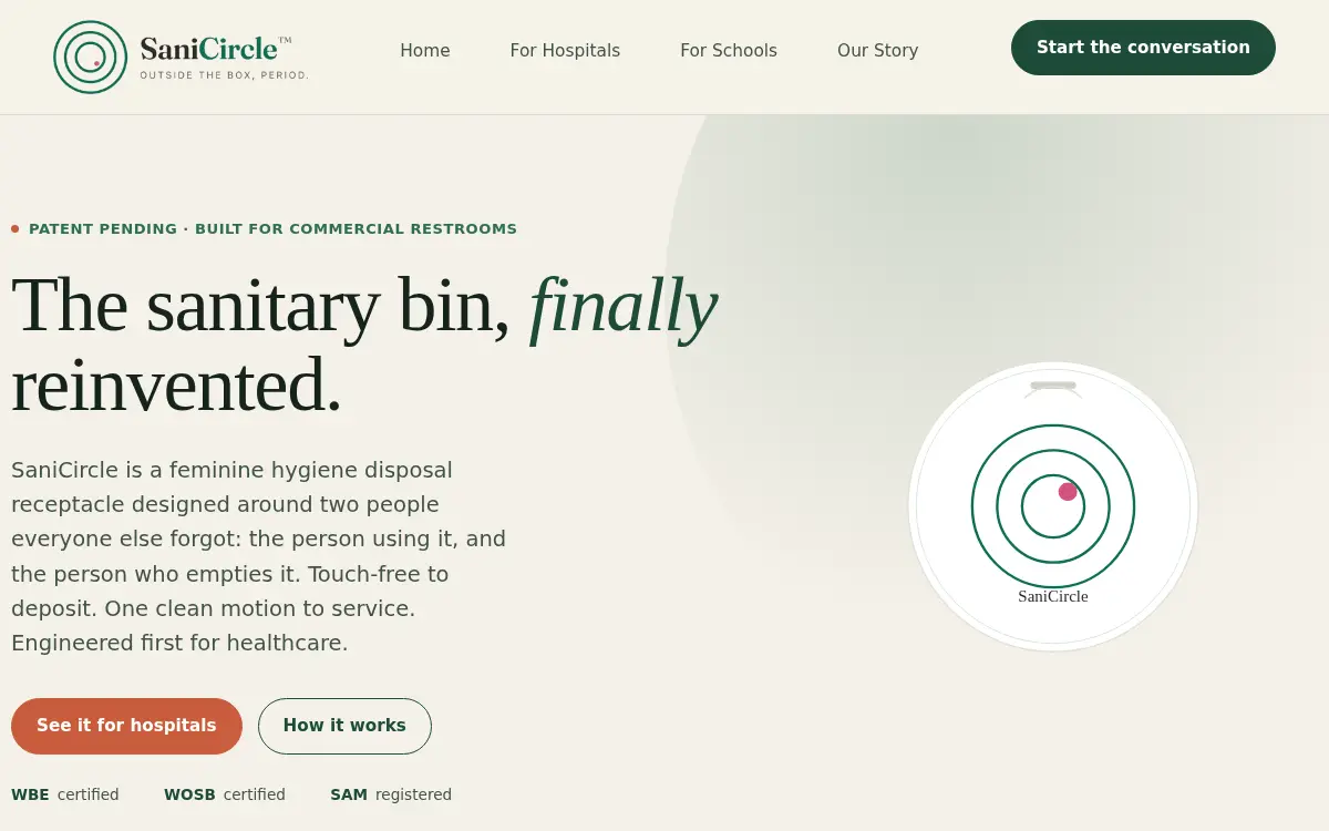Homepage of Sanicircle LLC