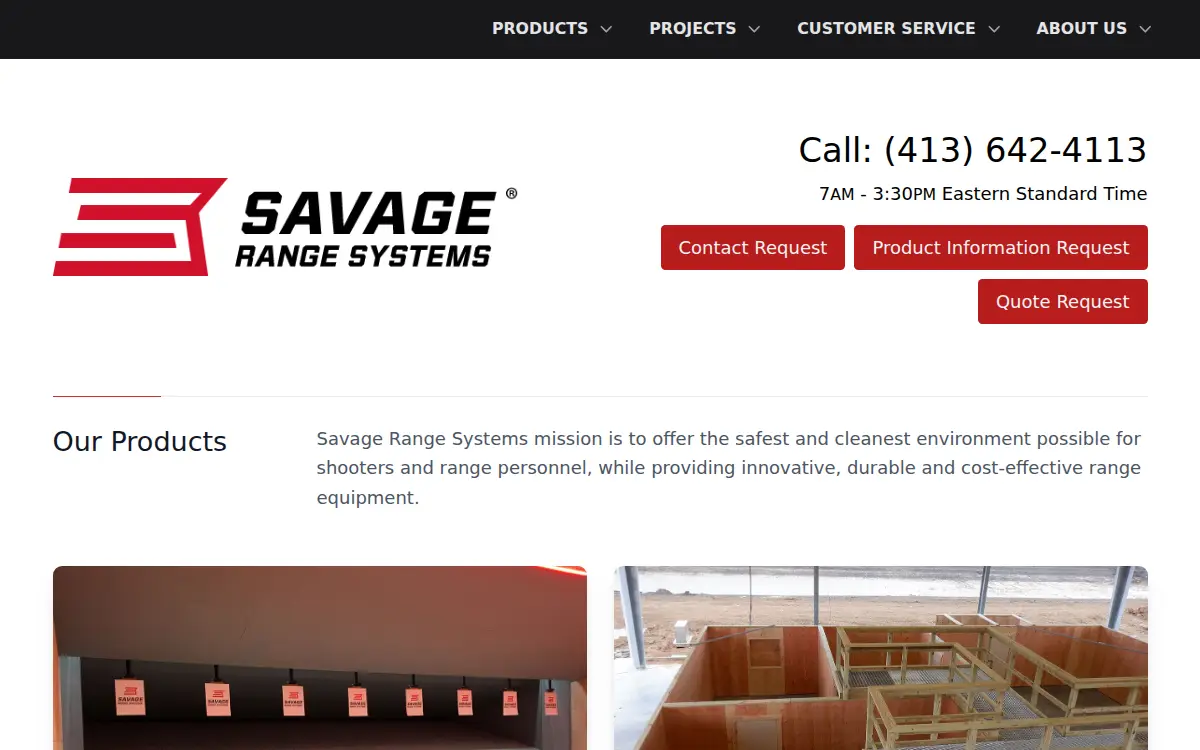 Homepage of Savage Range Systems, INC.