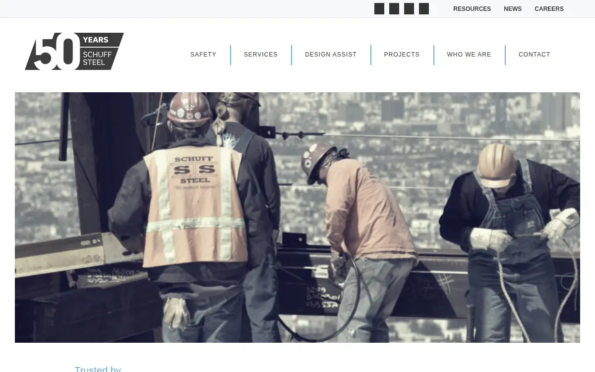 Homepage of Schuff Steel Company