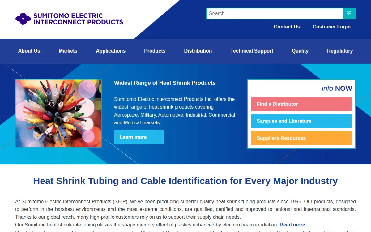 Homepage of Sumitomo Electric Interconnect Products, INC.