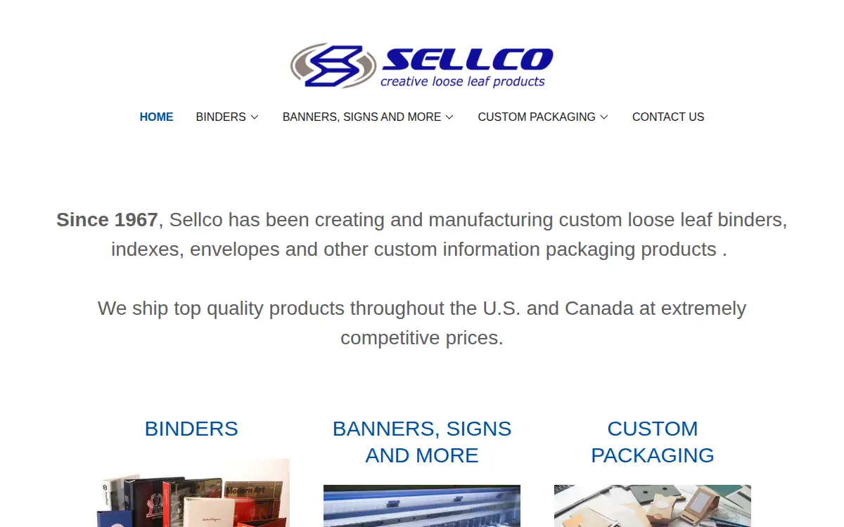 Homepage of Sellco Industries, INC.