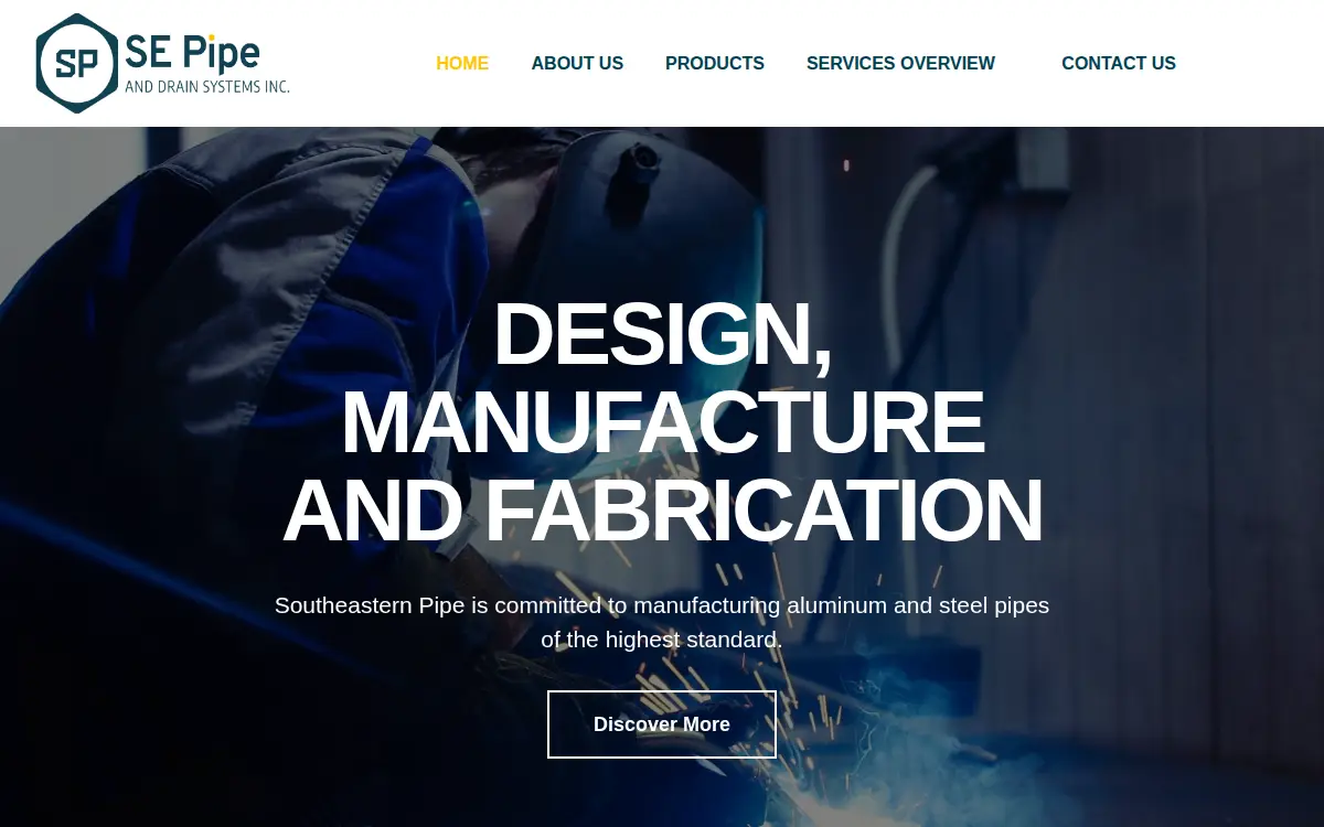 Homepage of Southeastern Pipe & Drain Systems, INC.