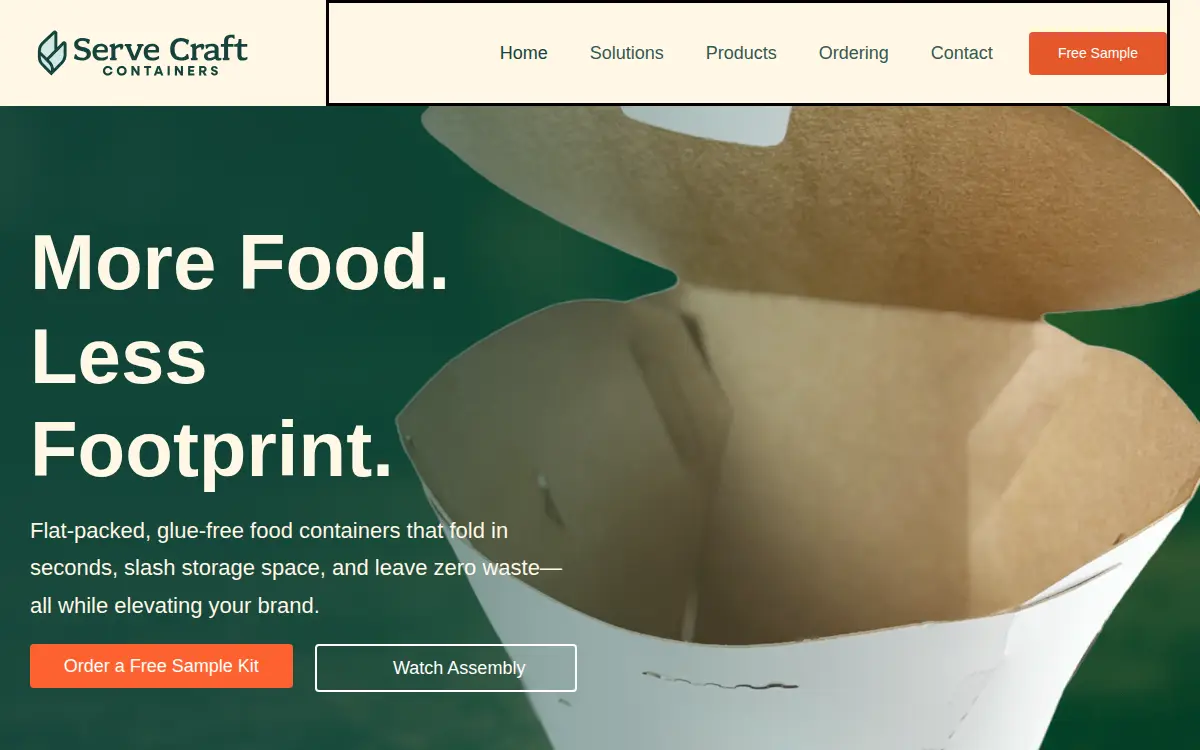 Homepage of Serve Craft LLC