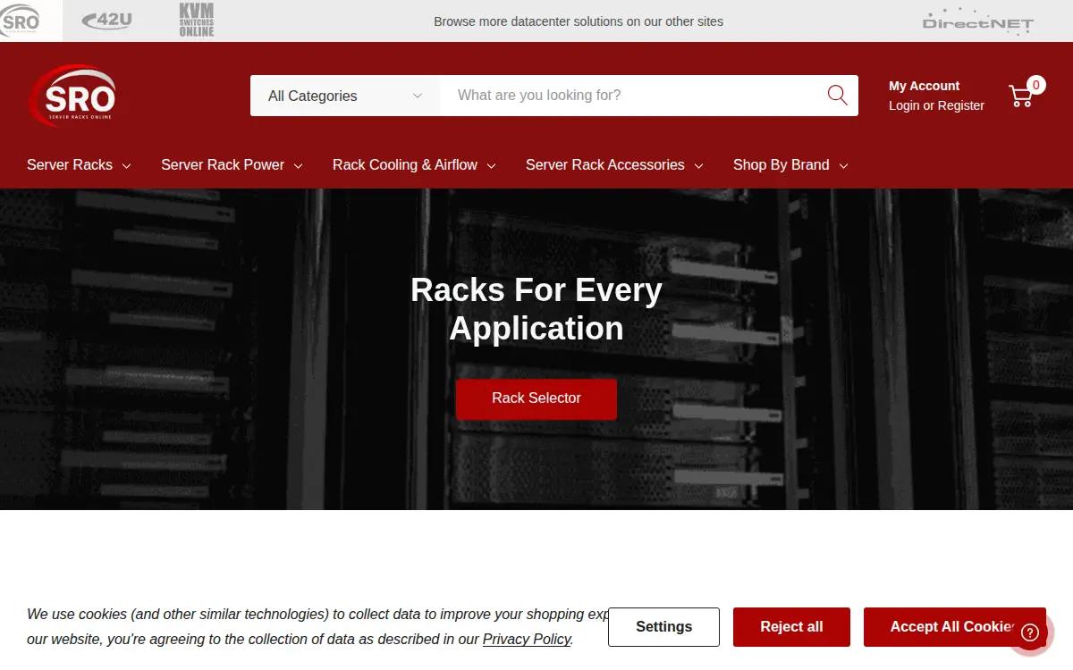 Homepage of Server Racks Online, LLC