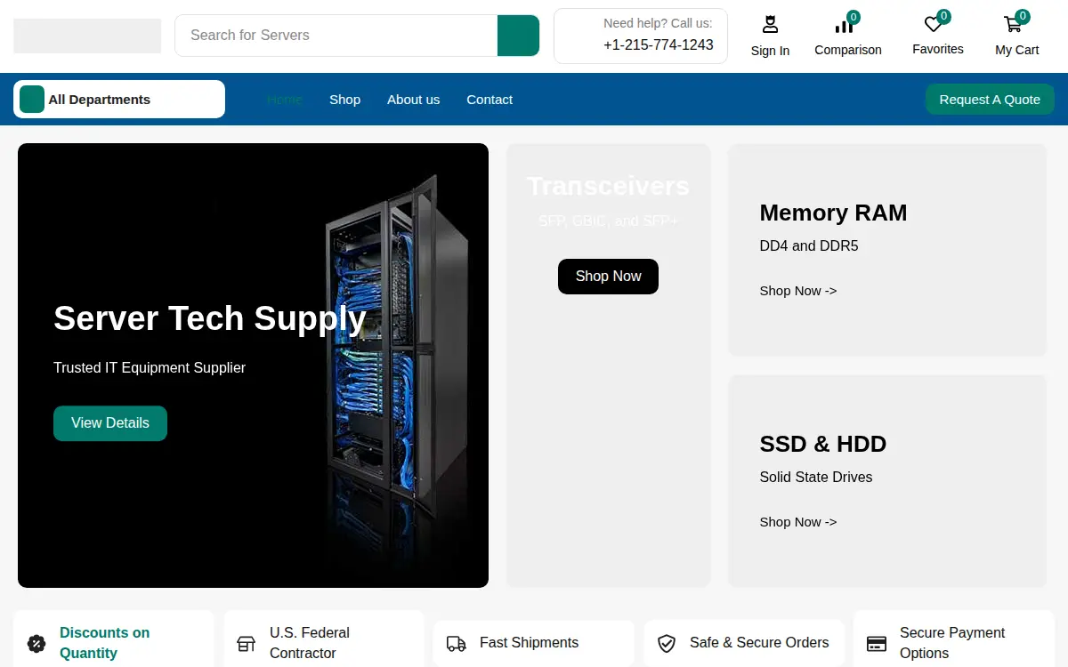 Homepage of Server Tech Supply INC