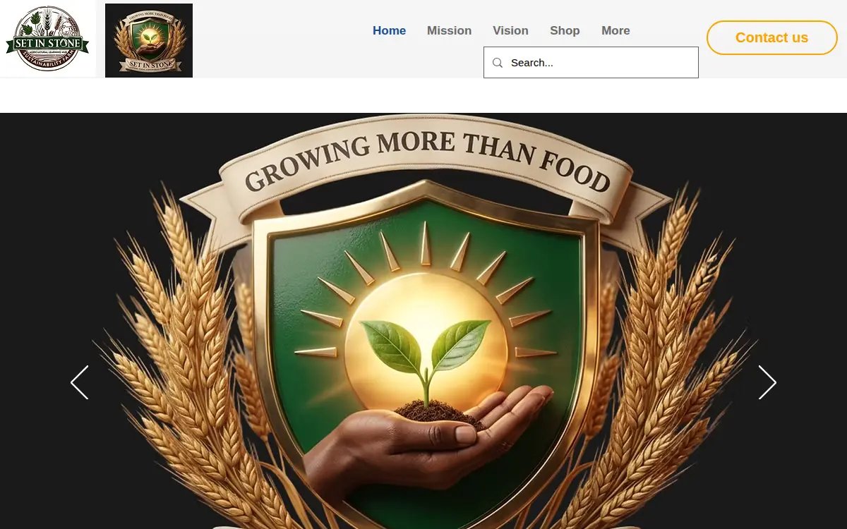 Homepage of Set in Stone Sustainability Farm