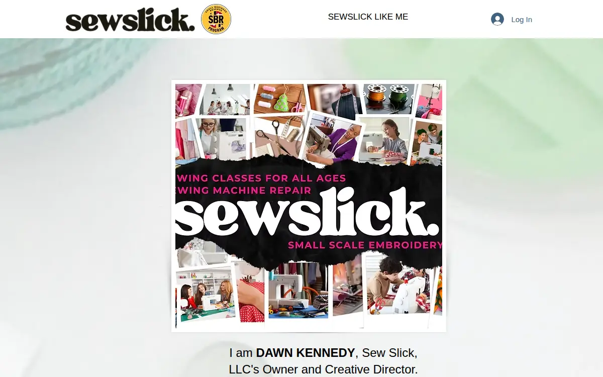 Homepage of Sewslick, LLC