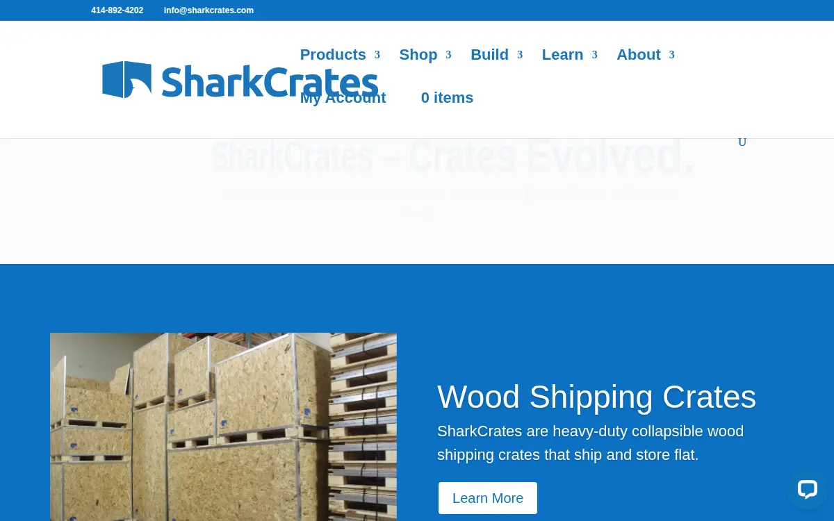 Homepage of Sharkcrates LLC