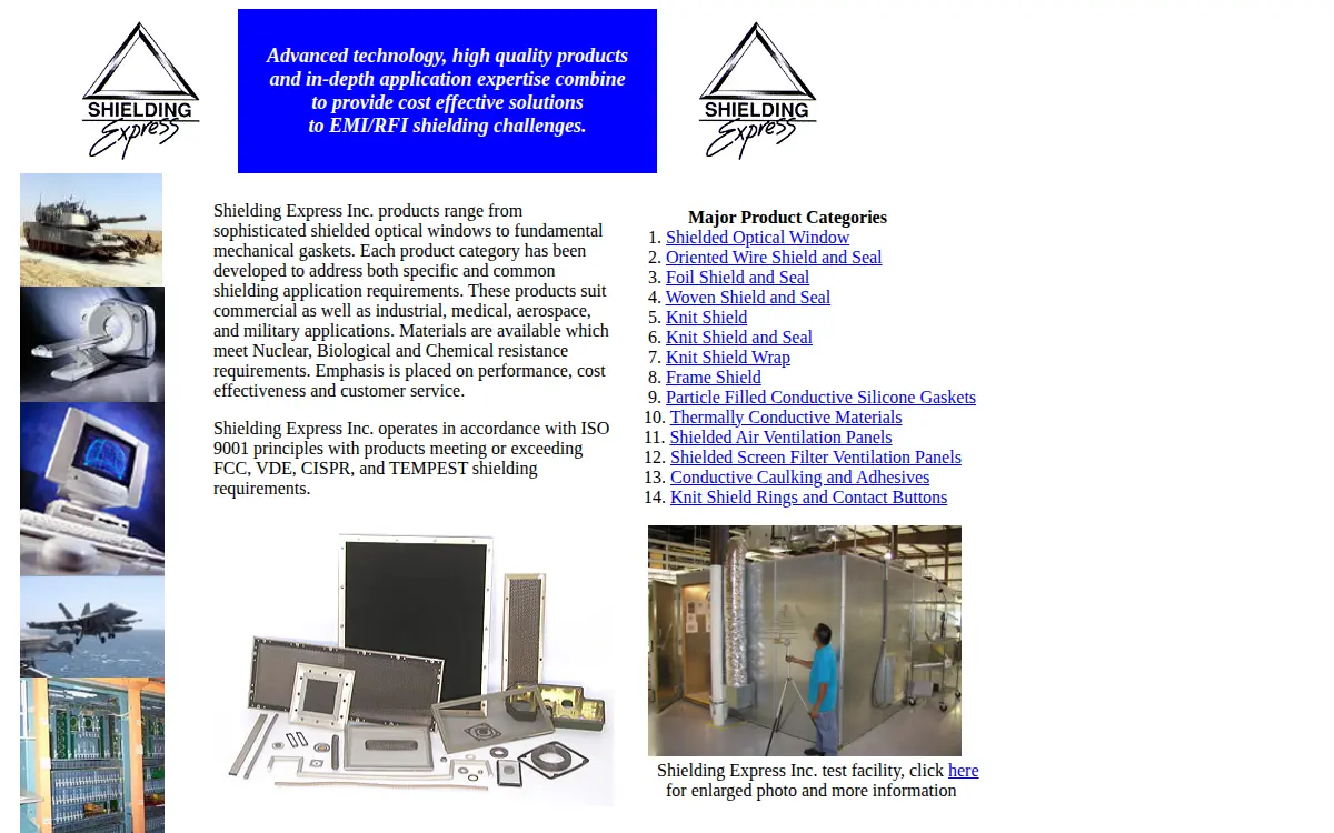 Homepage of Shielding Express, INC.