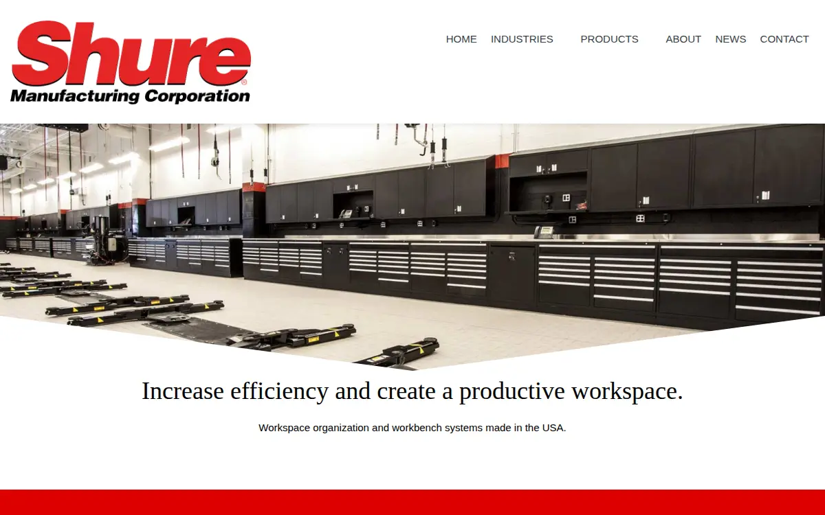 Homepage of Shure Manufacturing Corporation