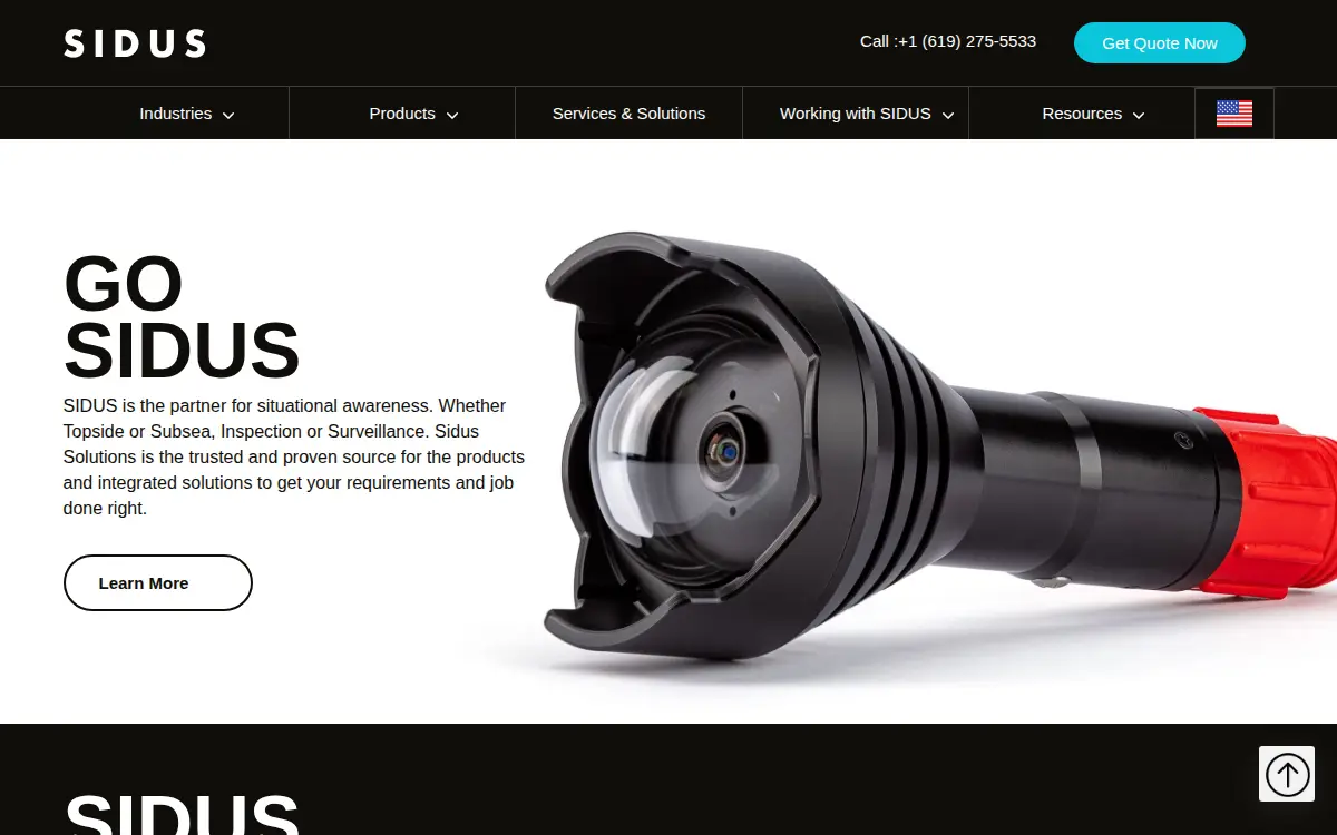 Homepage of Sidus Solutions, LLC