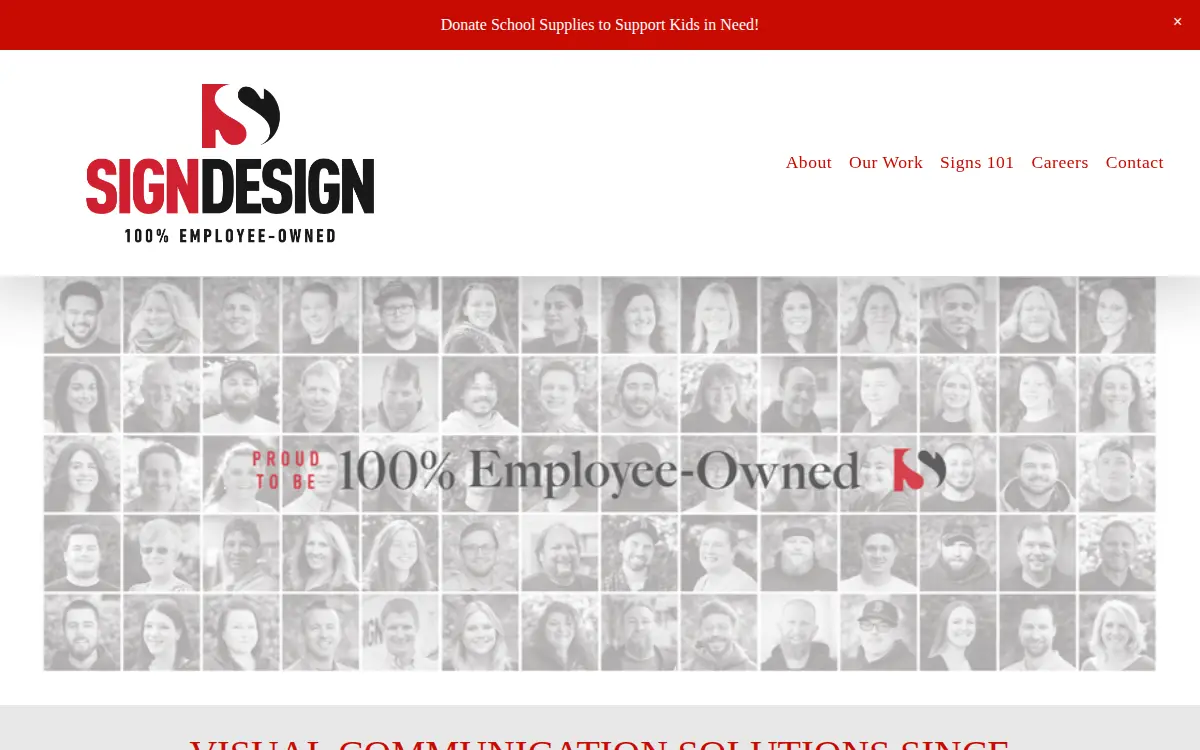 Homepage of Sign Design, INC.