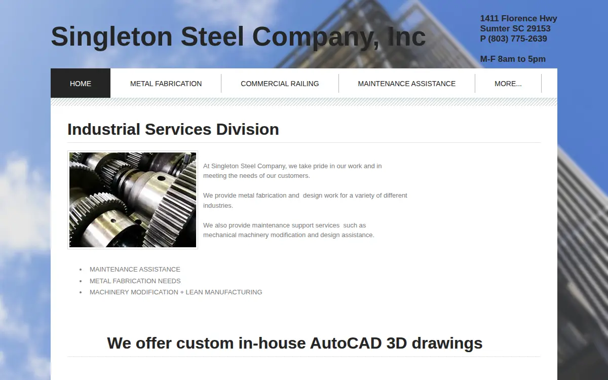 Homepage of Singleton Steel, INC.