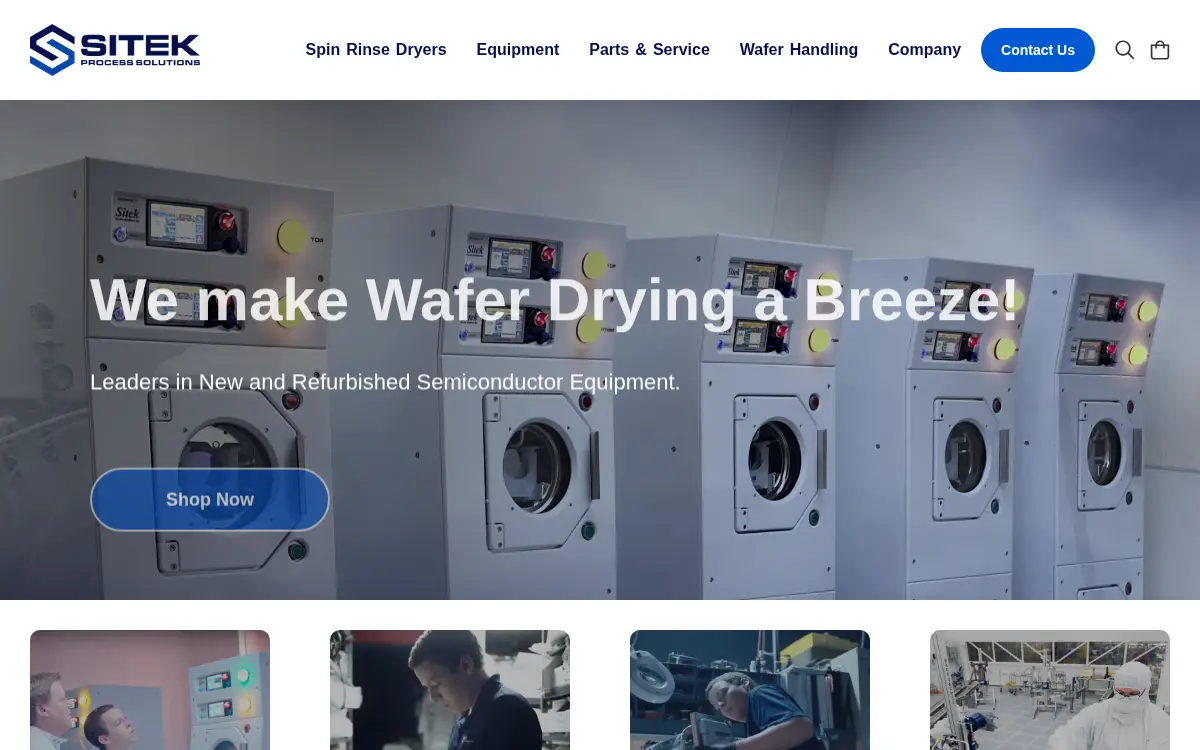 Homepage of Sitek Process Solutions