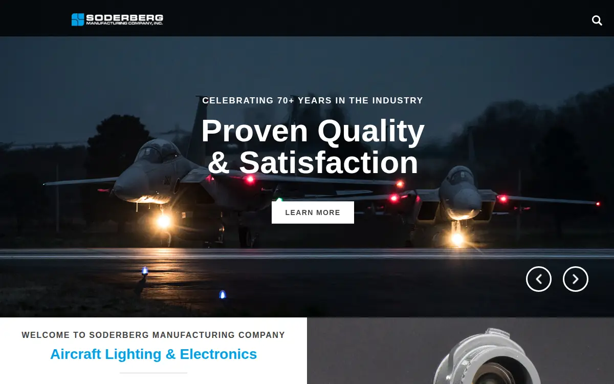 Homepage of Soderberg Manufacturing Company, INC.