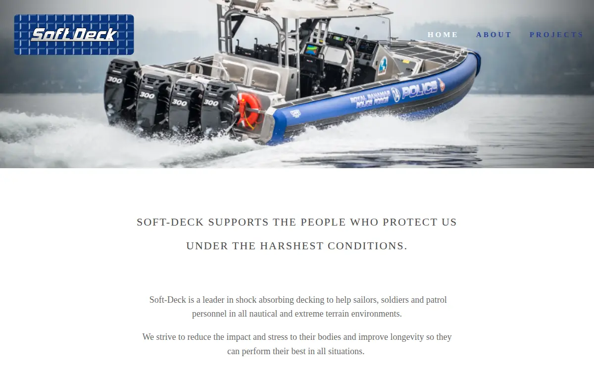 Homepage of Soft-deck INC
