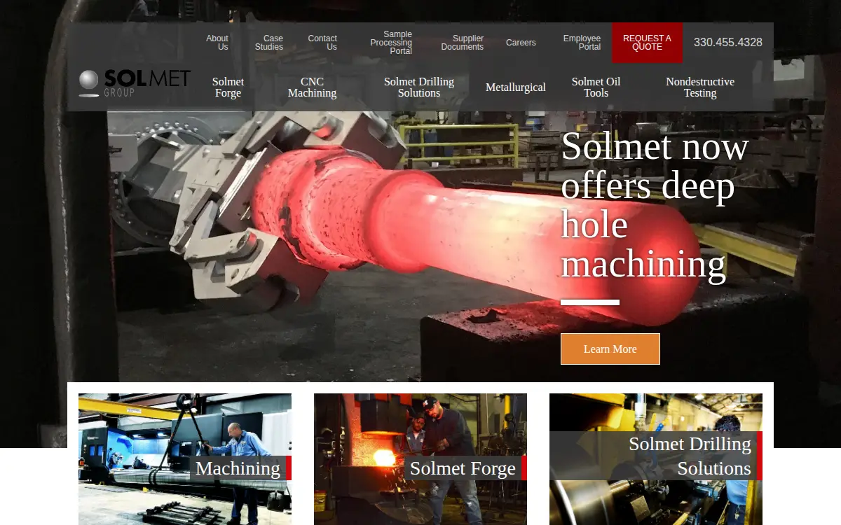 Homepage of Solmet Drilling Solutions, LLC