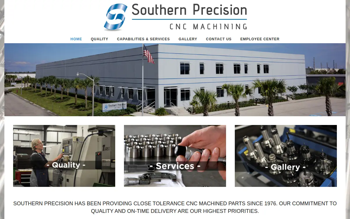 Homepage of Southern Precision, INC