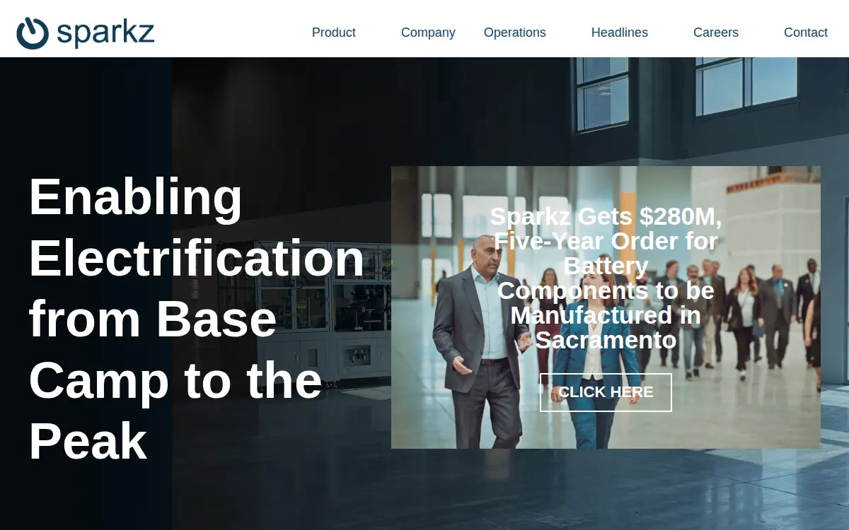 Homepage of Sparkz INC