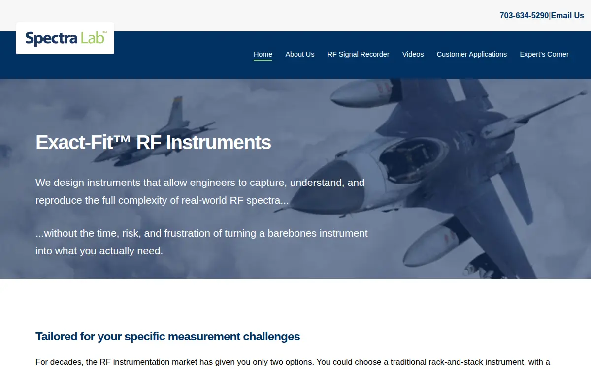 Homepage of Spectra Lab, LLC