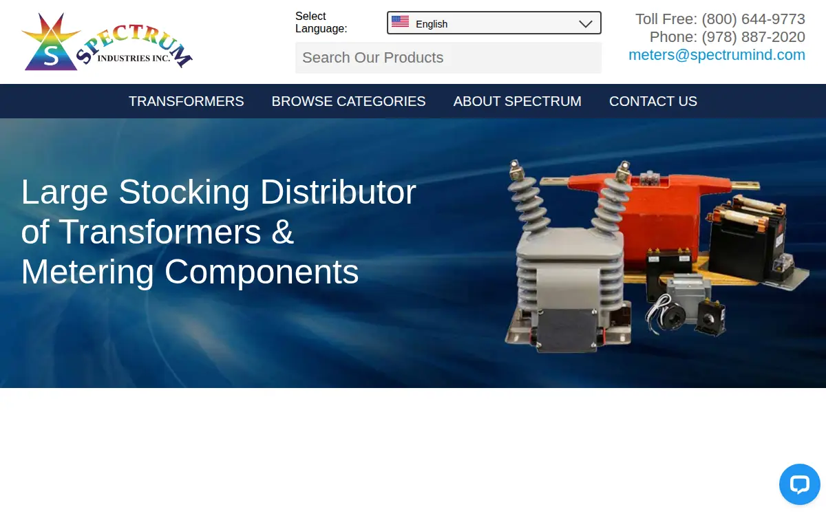 Homepage of Spectrum Industries, INC.