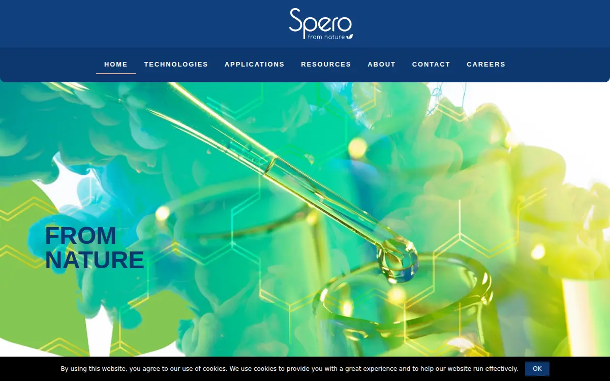 Homepage of Spero Renewables LLC