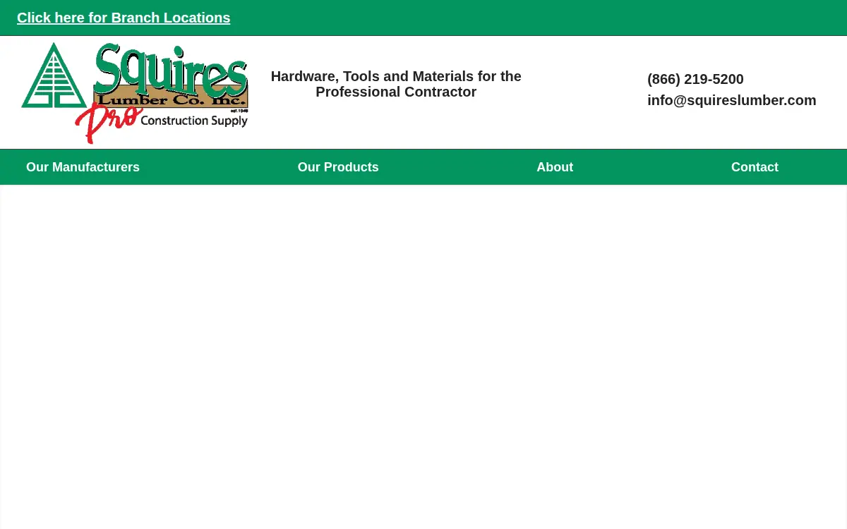 Homepage of Squires Lumber Company