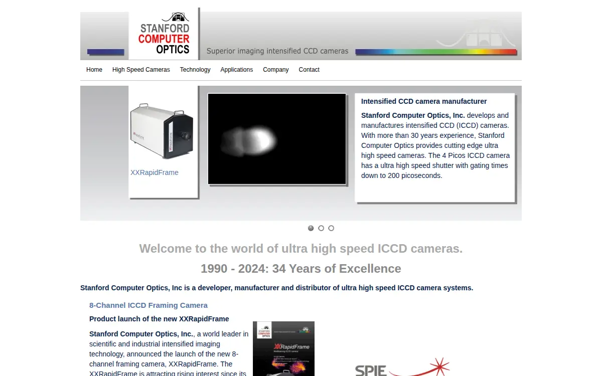 Homepage of Stanford Computer Optics, INC.