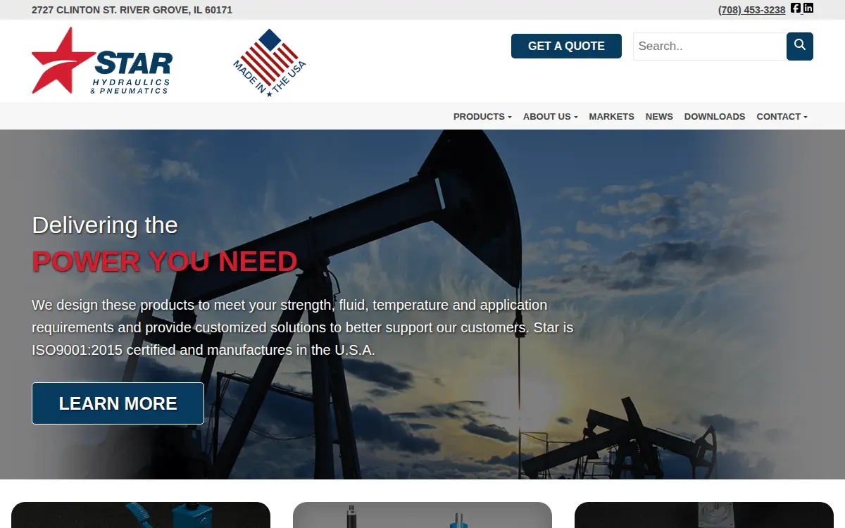 Homepage of Star Hydraulics LLC