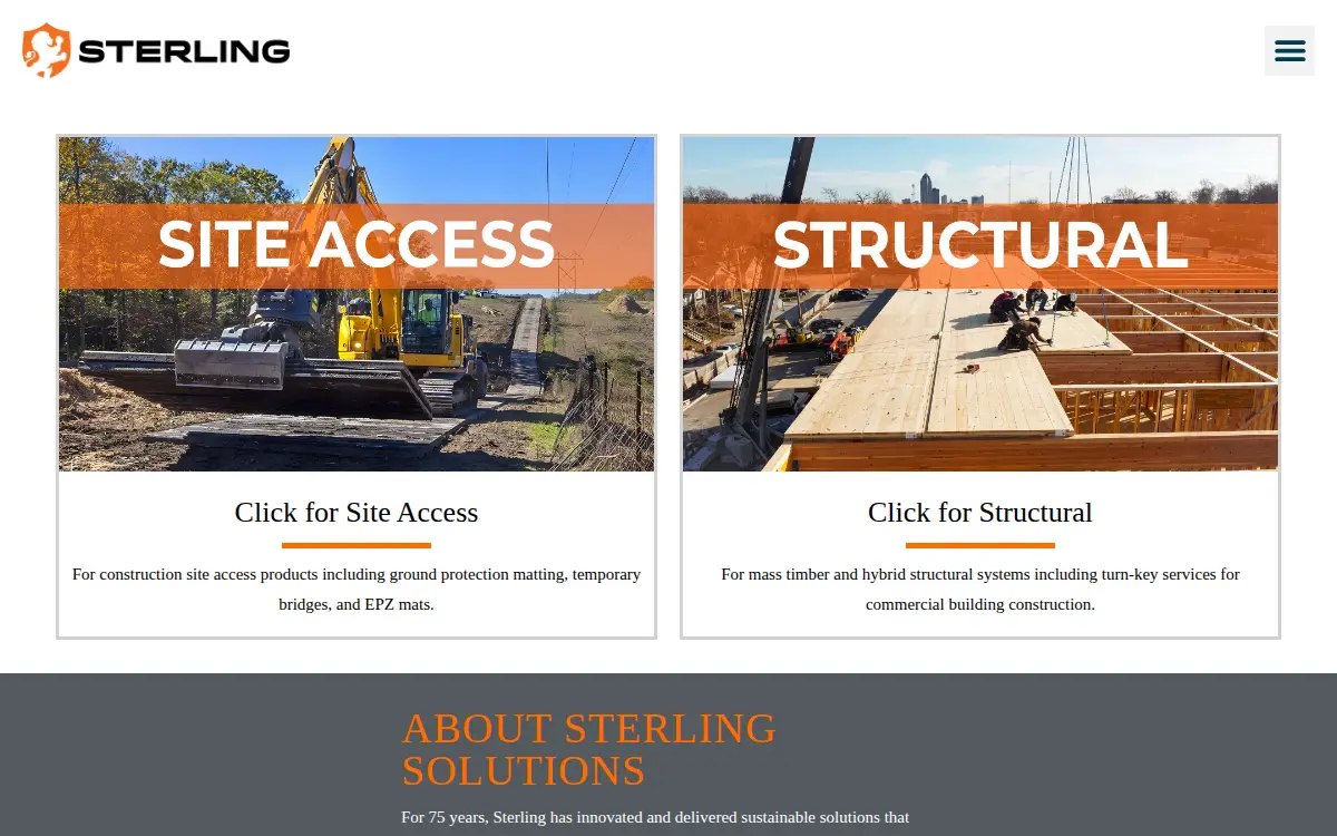 Homepage of Sterling Site Access Solutions LLC