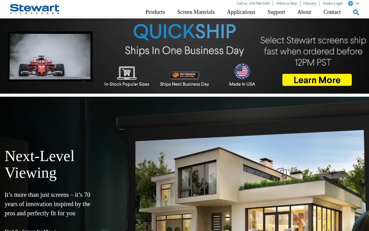 Homepage of Stewart Filmscreen CORP