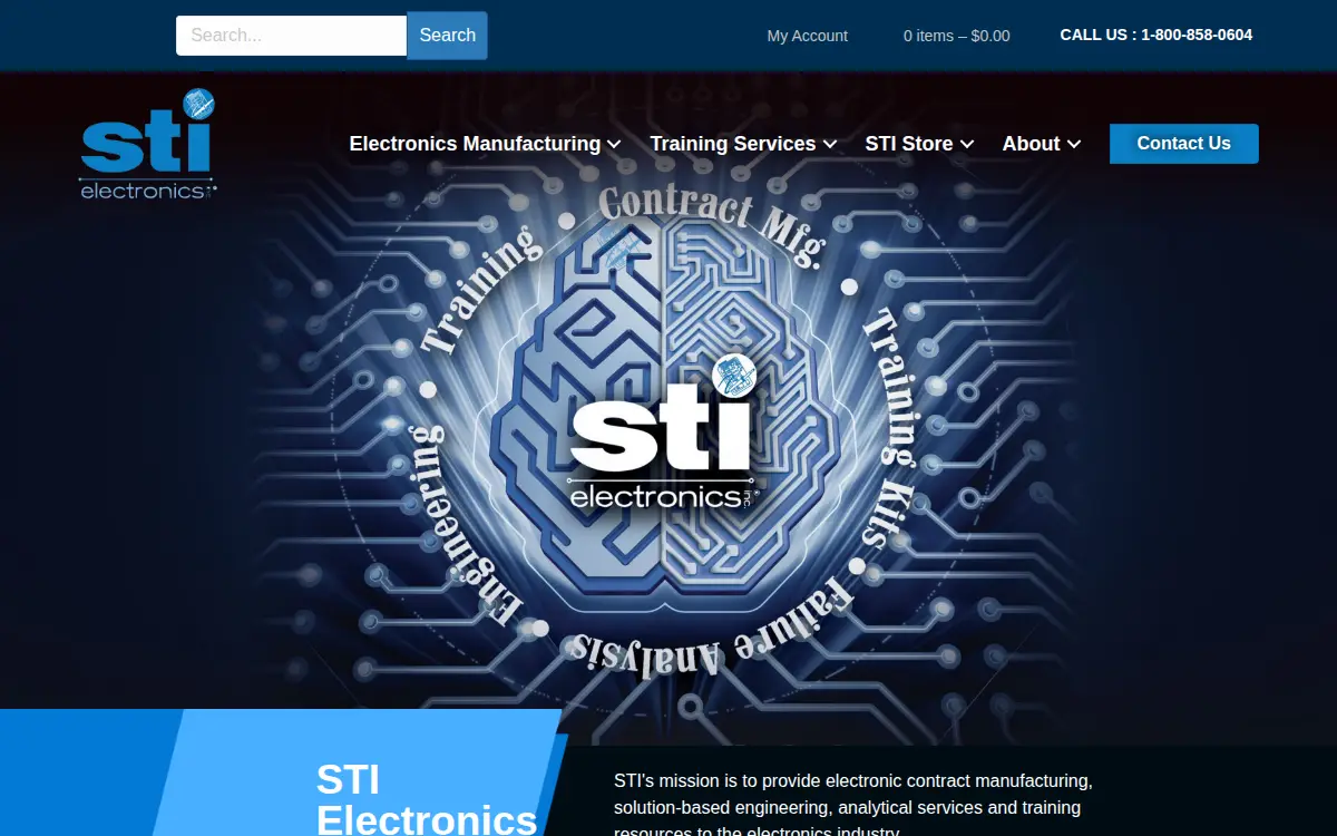 Homepage of Sti Electronics INC
