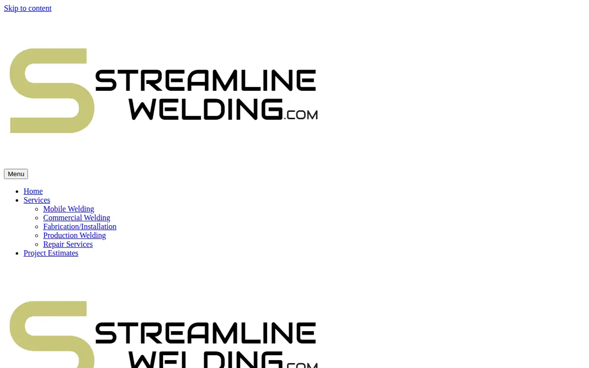 Homepage of Streamline Welding LLC