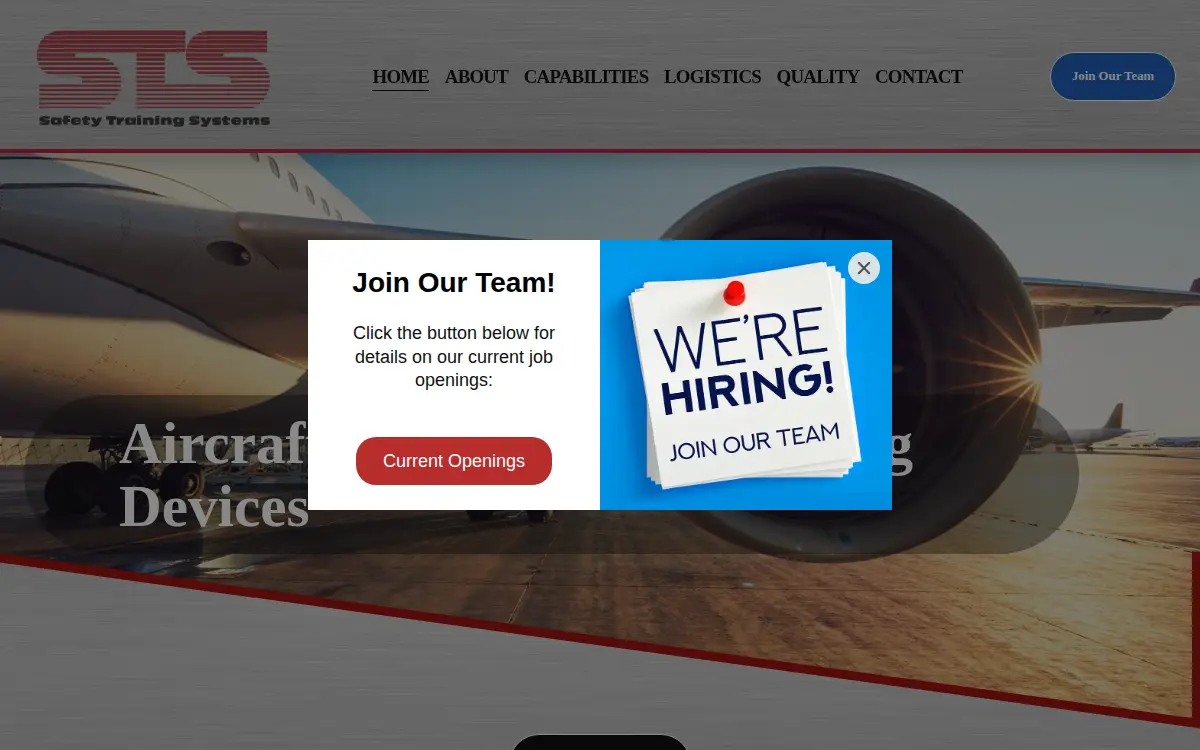 Homepage of Safety Training Systems, INC