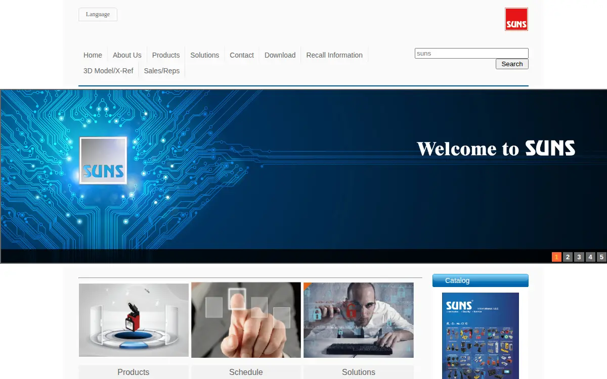 Homepage of Suns International LLC