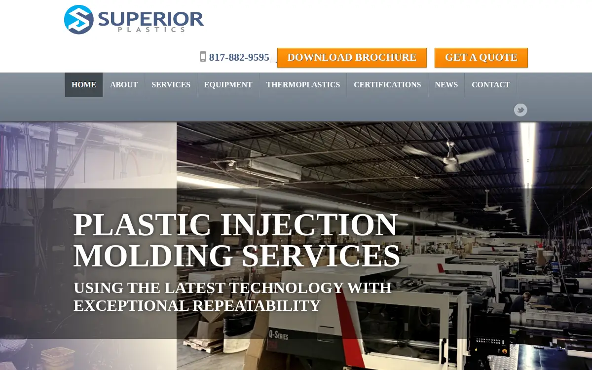 Homepage of Superior Plastics, INC.