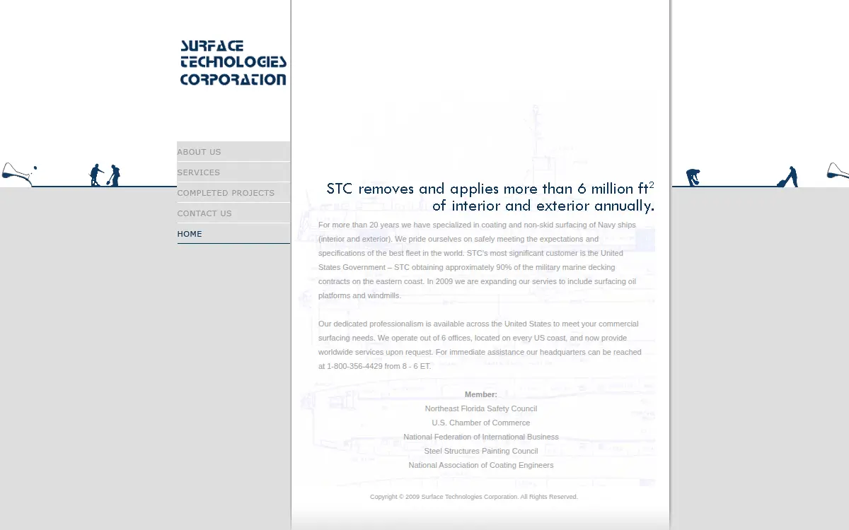 Homepage of Surface Technologies Corporation