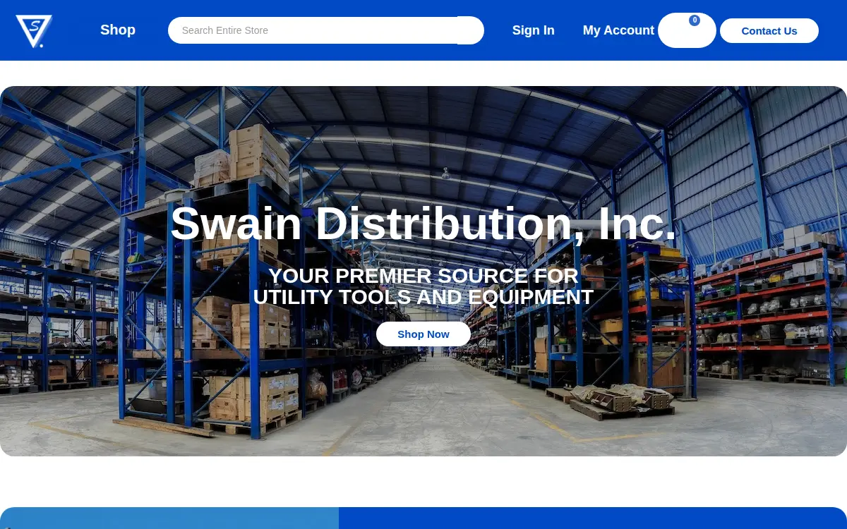 Homepage of Swain Distribution INC