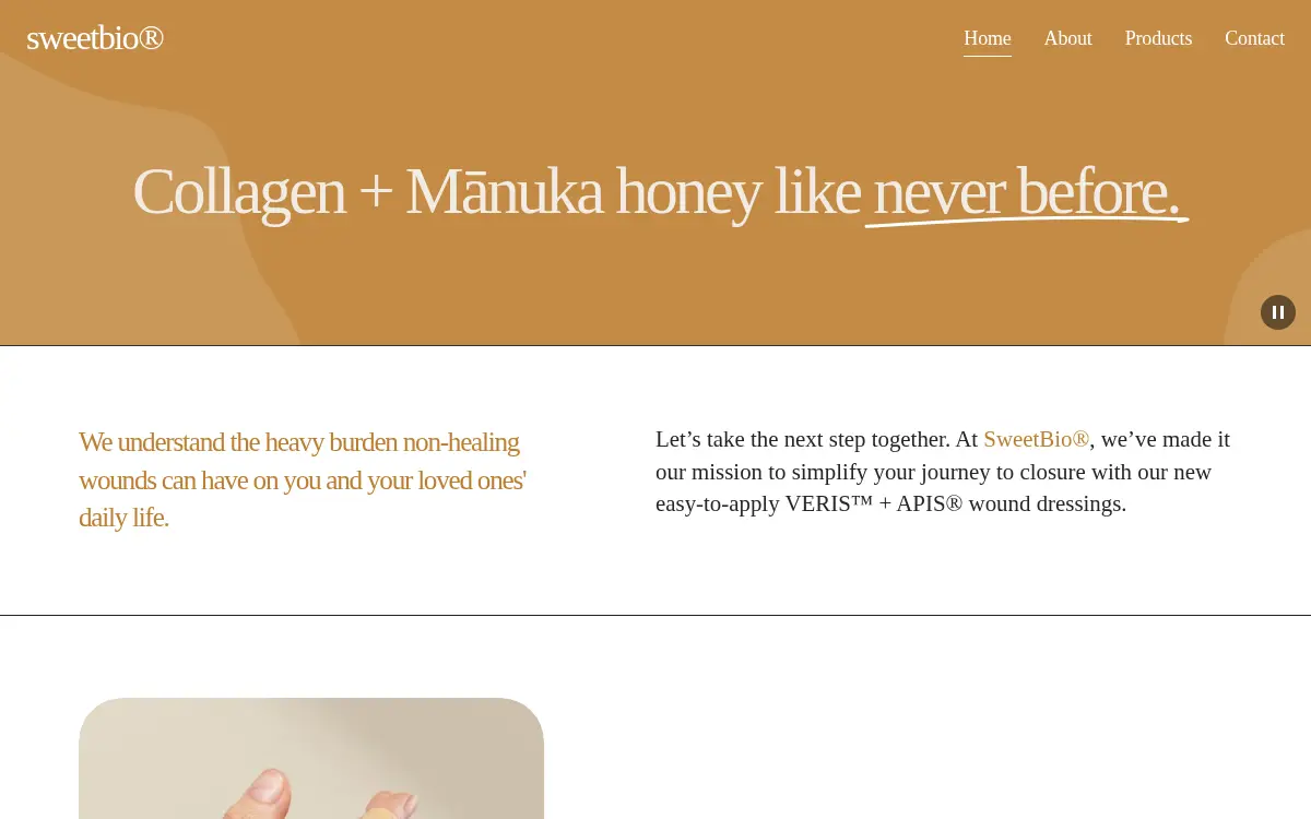 Homepage of Sweetbio, INC.